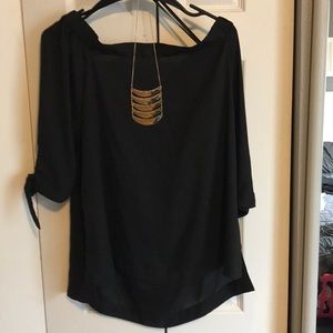 LOFT Off Shoulder Black Top